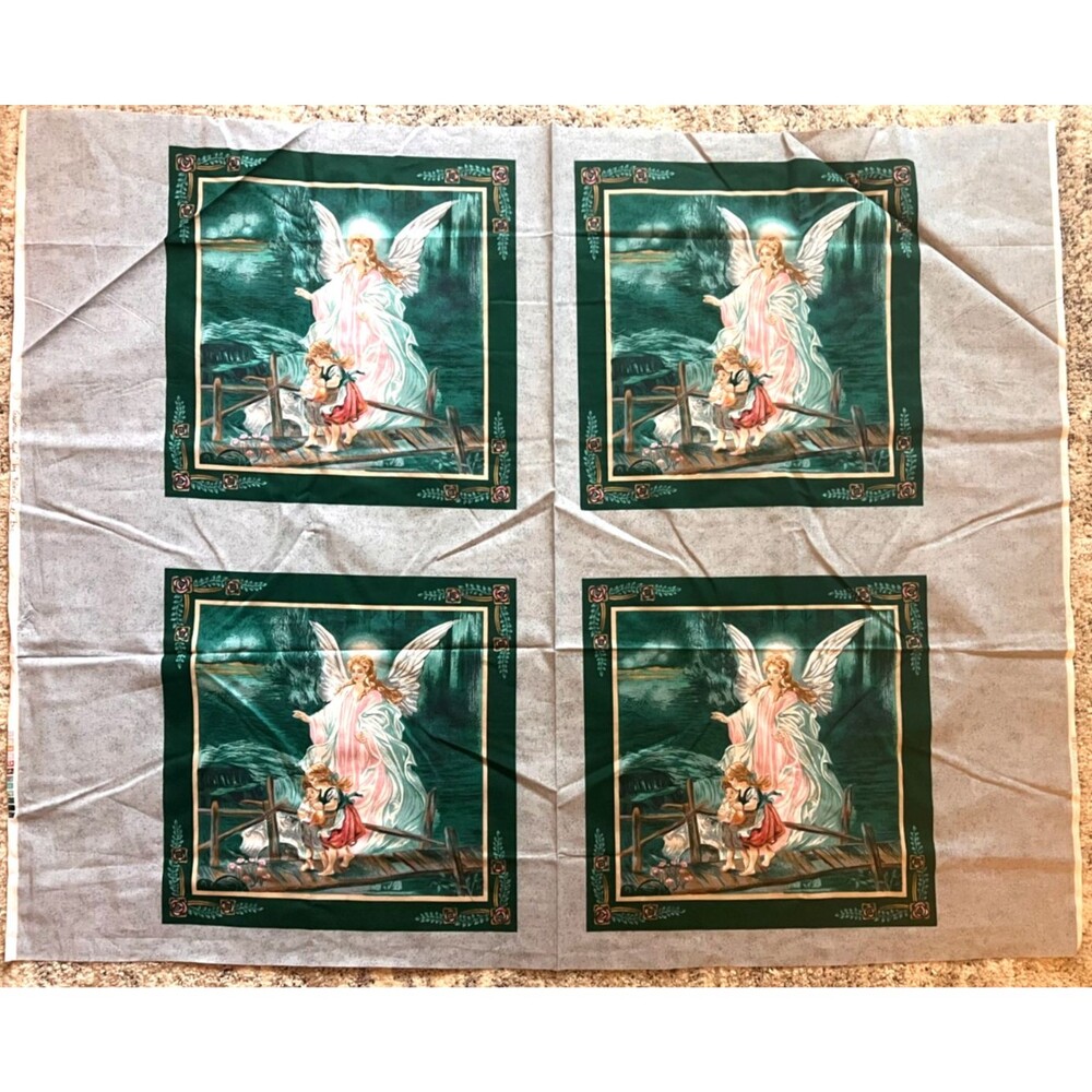 Guardian Angel Quilting Fabric Pillow Panel Cotton 35” X 44” Craft Sew Fairycore